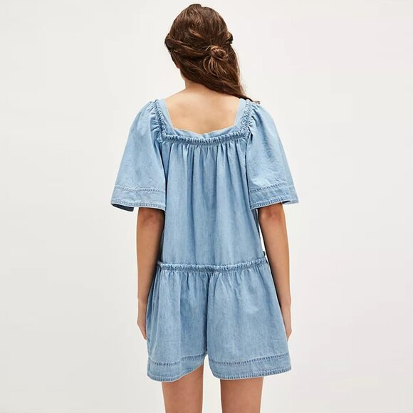 Free People County Line Denim Romper NWOT - Picture 2 of 9